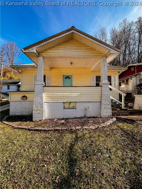 exterior space with covered porch