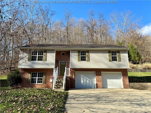 bi-level home with a garage