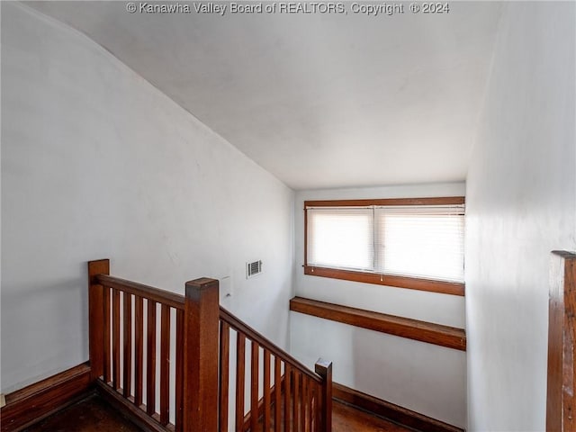 1515 Lee St E, Charleston, WV 25311 - stairway featuring lofted ceiling