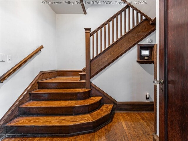 1515 Lee St E, Charleston, WV 25311 - stairs with hardwood / wood-style flooring