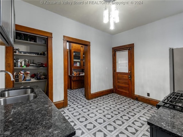 1515 Lee St E, Charleston, WV 25311 - kitchen featuring stainless steel fridge and sink