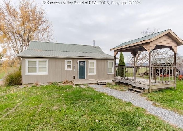 4384 Auto Rd, Wv, WV 24966 - view of front of house with a front lawn and a wooden deck