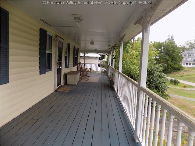 deck with a porch