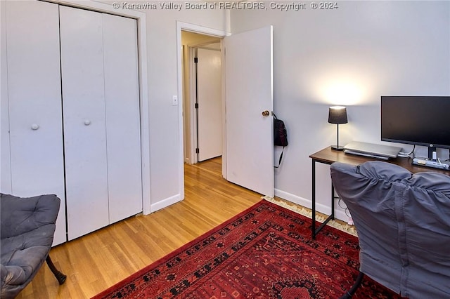 office featuring light hardwood / wood-style floors