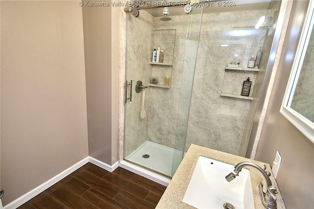 bathroom featuring sink and walk in shower