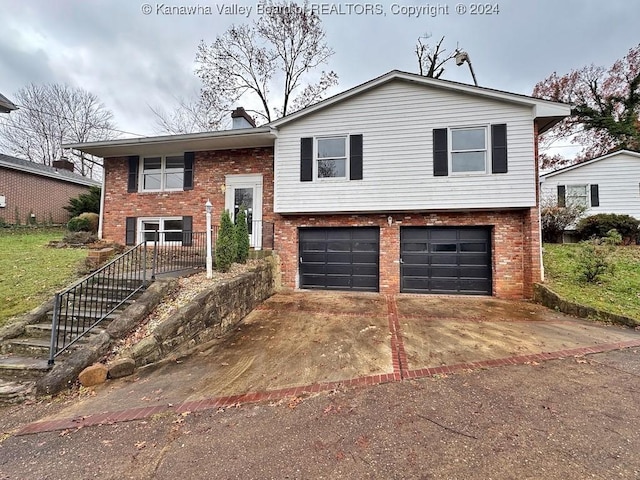 bi-level home with a garage