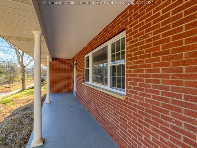 view of patio featuring covered porch