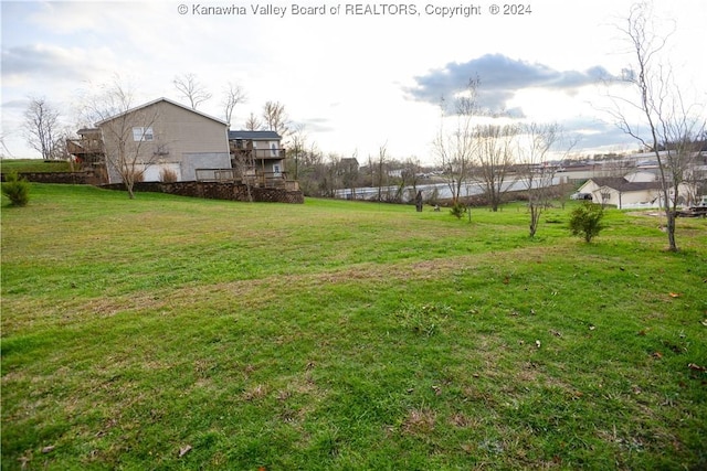 view of yard featuring a deck