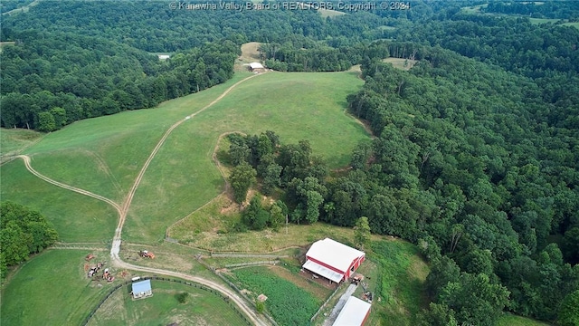 aerial view with a rural view