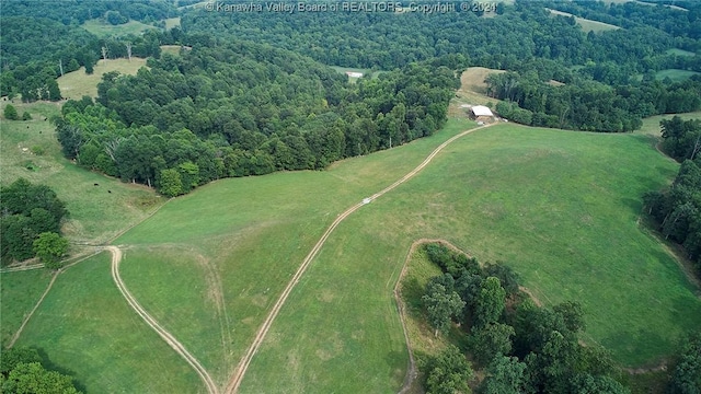 bird's eye view featuring a rural view