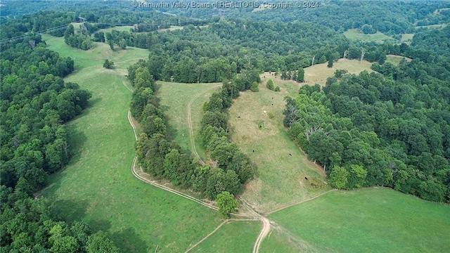 bird's eye view with a rural view