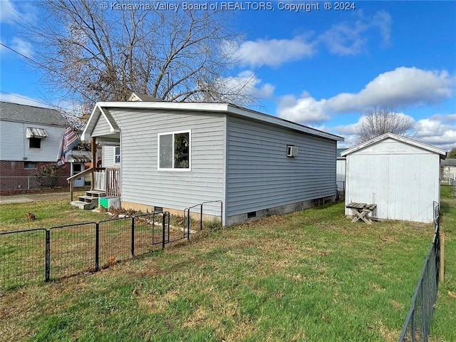 view of home's exterior featuring a lawn