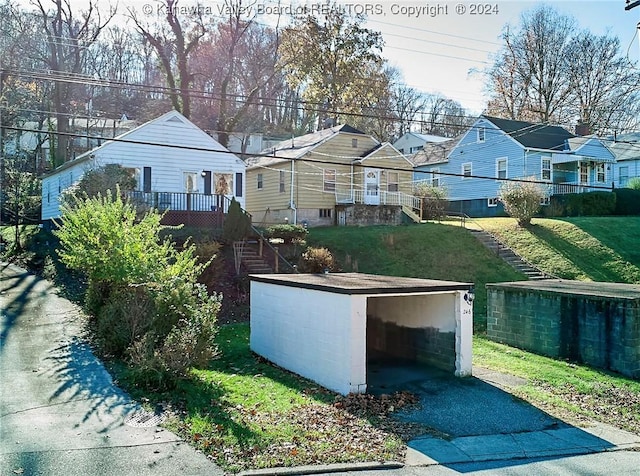 view of entry to storm shelter