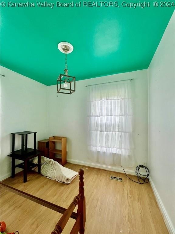 bedroom with hardwood / wood-style floors