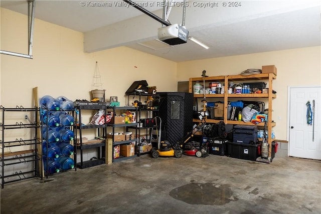 garage featuring a garage door opener