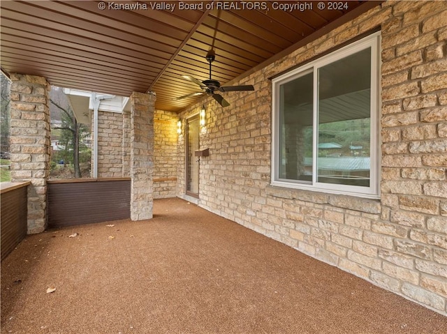 view of patio / terrace with ceiling fan