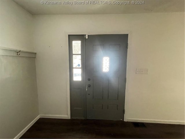 entryway featuring dark hardwood / wood-style flooring