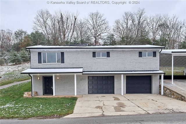 front of property featuring a garage