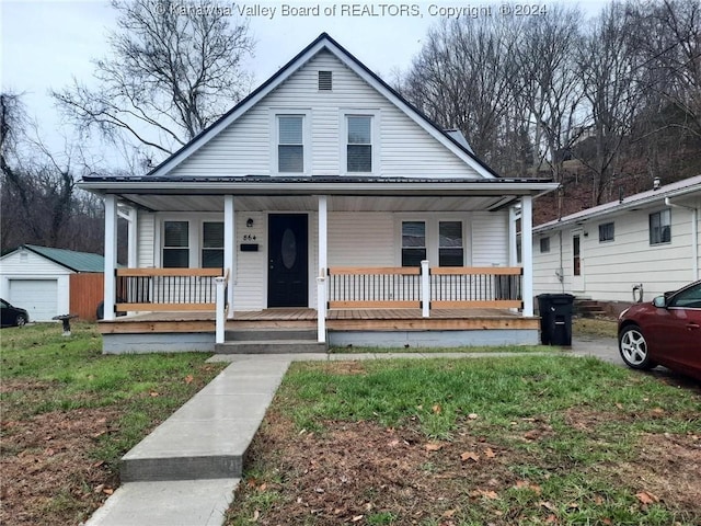 view of front of home featuring covered porch