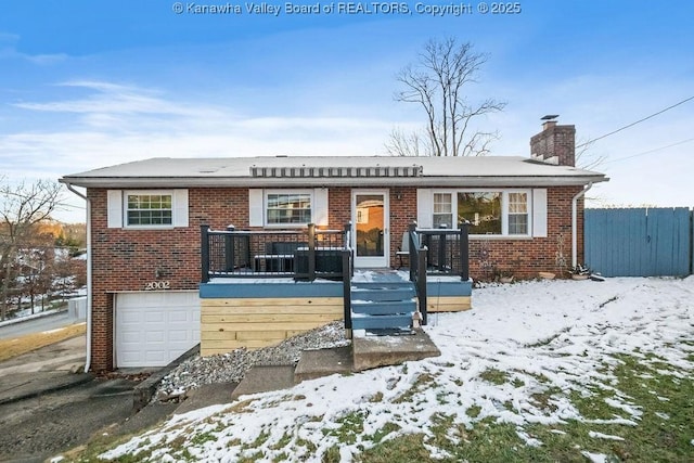 view of front of house with a garage