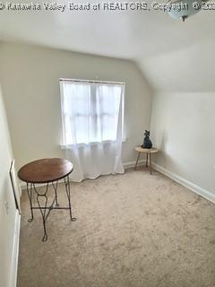 additional living space with carpet and lofted ceiling