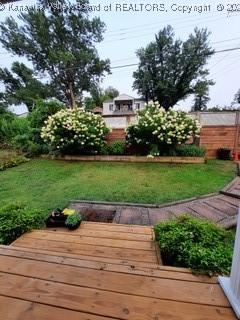 view of yard featuring a deck