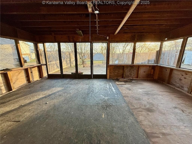 view of unfurnished sunroom