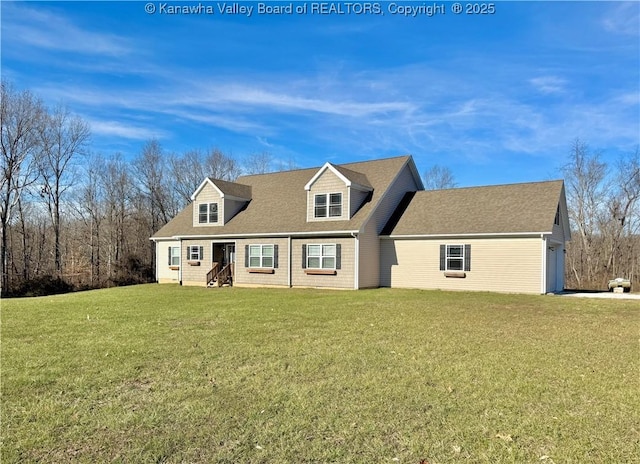 new england style home featuring a front yard