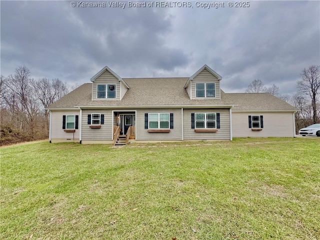 view of front of house with a front lawn