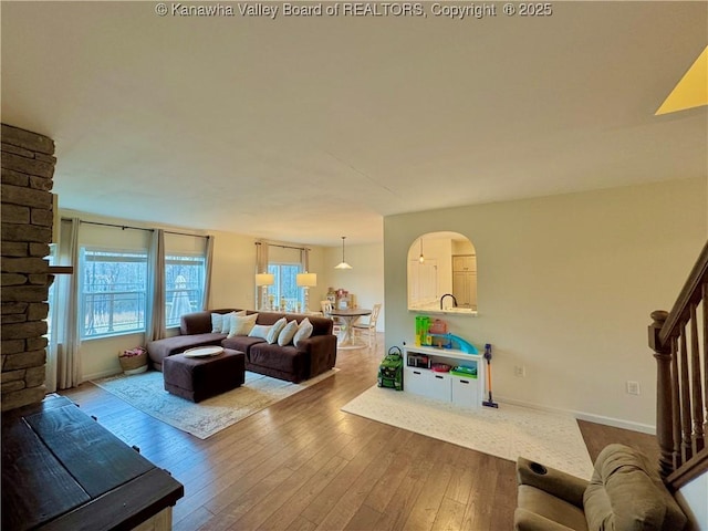 living room featuring hardwood / wood-style floors