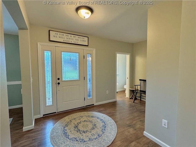 entryway featuring hardwood / wood-style floors and a healthy amount of sunlight