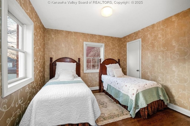 bedroom with wood-type flooring