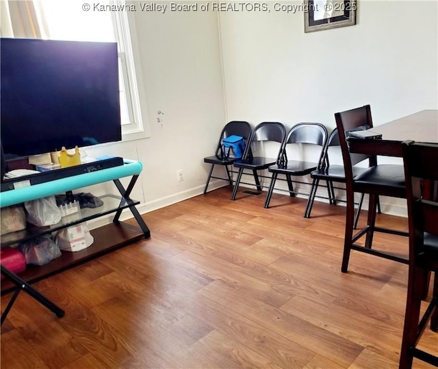 interior space with light hardwood / wood-style flooring