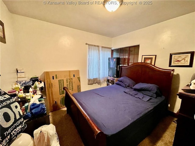 bedroom with carpet flooring and pool table