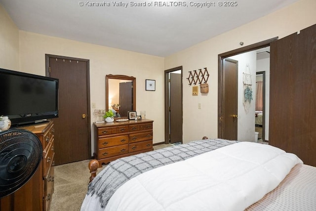 bedroom featuring carpet