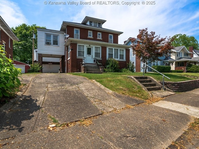 view of front facade with a front yard