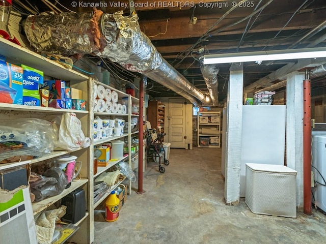 storage area with washer / dryer