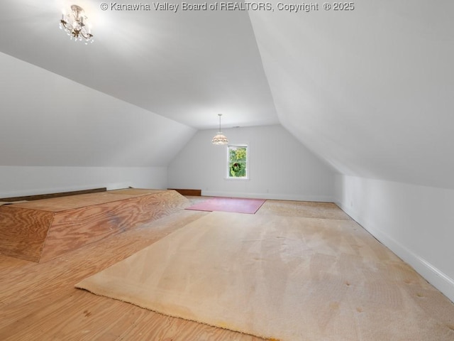 bonus room with lofted ceiling