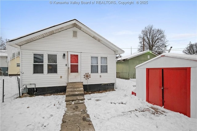 bungalow with a storage unit