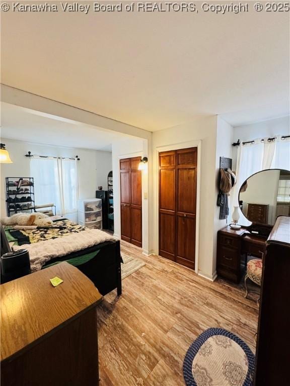 bedroom featuring light hardwood / wood-style floors