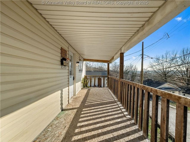 exterior space with covered porch