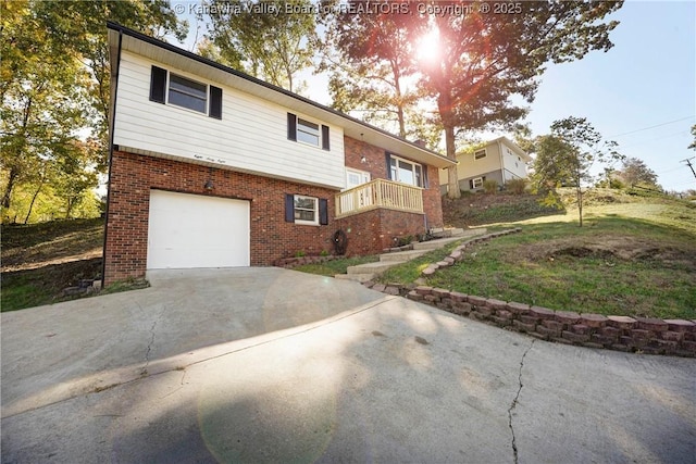 exterior space featuring a garage