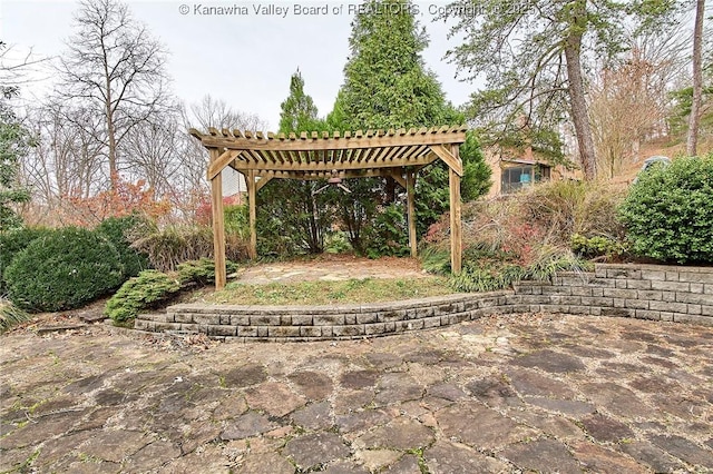 view of patio with a pergola