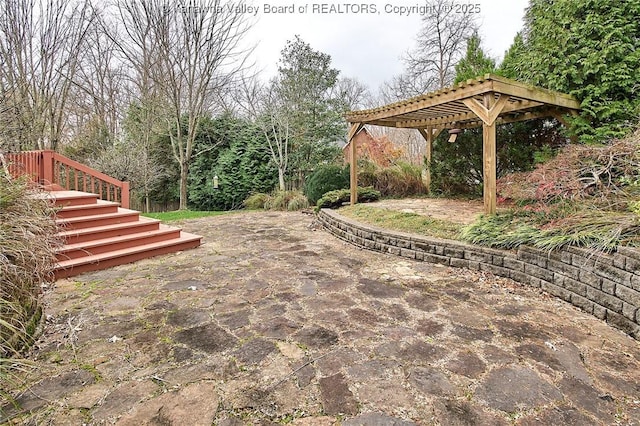 view of yard with a patio area