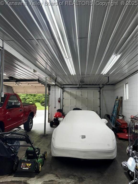 view of garage