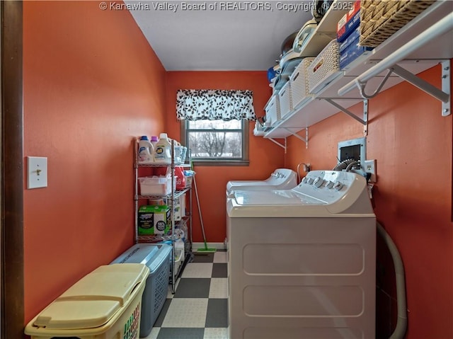 laundry area with washer and dryer