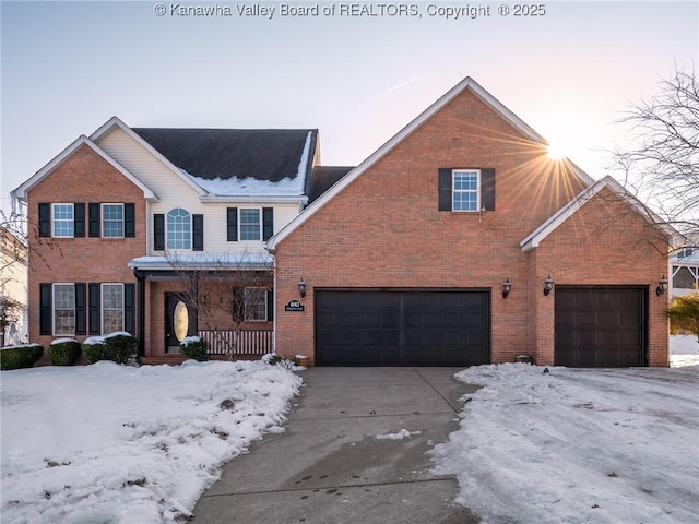 view of front of property featuring a garage