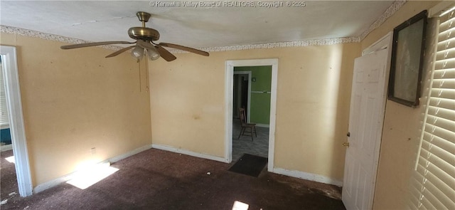 unfurnished room featuring ceiling fan