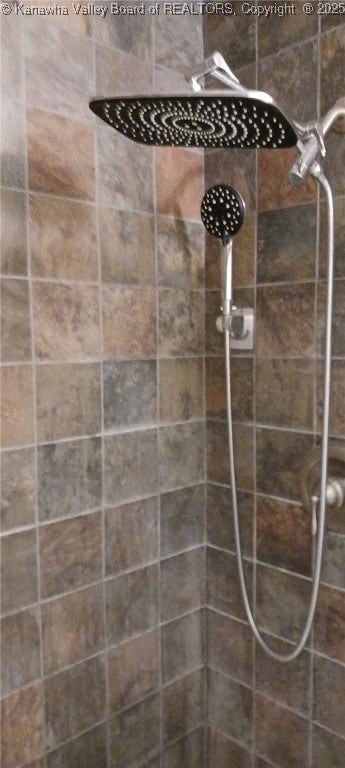 room details with a tile shower