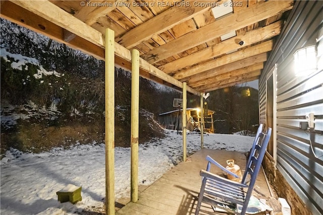 view of unfinished attic